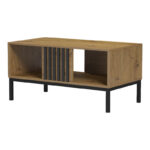 Τραπέζι σαλονιού Delanka oak-μαύρο 92x50x46εκ - Image 4