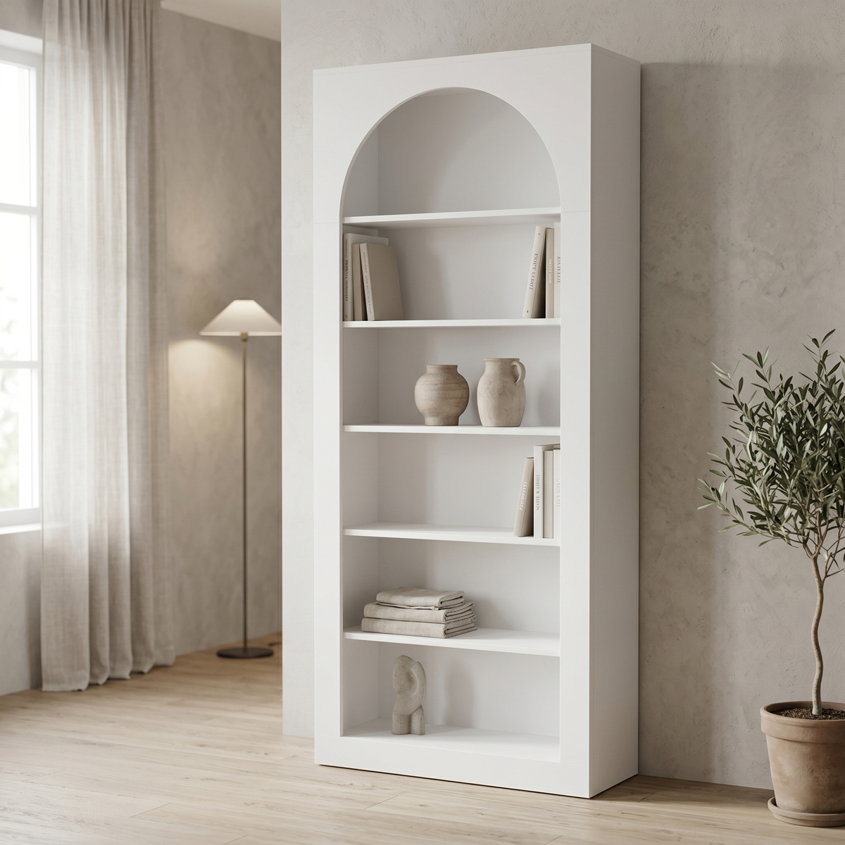 product_pako_230-000296 Βιβλιοθήκη Boke λευκό 80x31.5x180εκ - Image 1