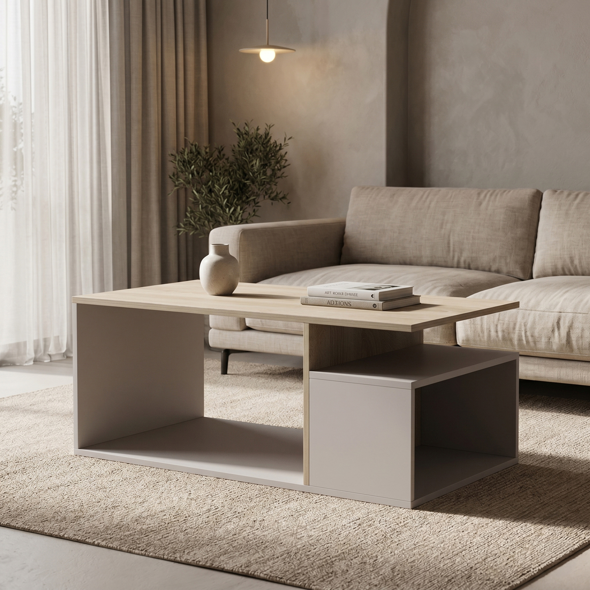 product_pako_230-000297 Τραπέζι σαλονιού Wendo γκρι-sonoma 91x37x50εκ - Image 1