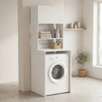 Έπιπλο πλυντηρίου Chaxe λευκό 65x60x183.6εκ