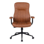 Καρέκλα γραφείου διευθυντή Philareti καφέ PU 74x71,5x108-118εκ - Image 4