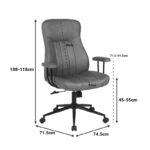 Καρέκλα γραφείου διευθυντή Philareti καφέ PU 74x71,5x108-118εκ - Image 9