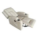 Πολυθρόνα relax με μηχανισμό massage Gessel μπεζ ύφασμα 80x90x98εκ - Image 2