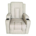 Πολυθρόνα relax με μηχανισμό massage Gessel μπεζ ύφασμα 80x90x98εκ - Image 3
