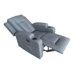 Πολυθρόνα relax με μηχανισμό massage Gessel ανθρακί ύφασμα 80x90x98εκ - Image 2