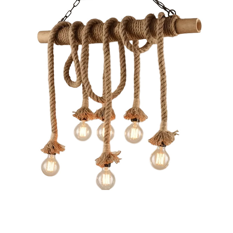 product_pako_342-000048 Φωτιστικό οροφής Ropily ΙI φυσικό χρώμα σχοινί 80x15x100εκ - Image 1
