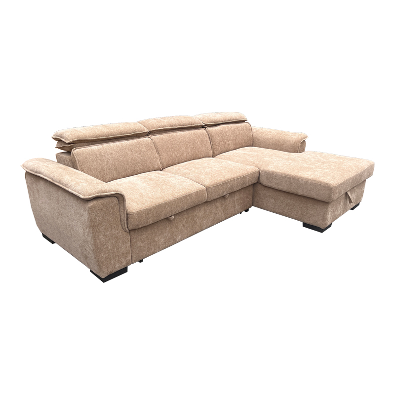 product_pako_371-000017 Γωνιακός καναπές-κρεβάτι Lemance αριστερή γωνία με μπεζ ύφασμα 255x168x82εκ - Image 1