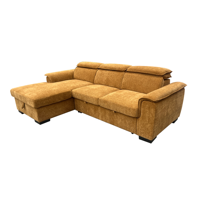 product_pako_371-000020 Γωνιακός καναπές-κρεβάτι Lemance δεξιά γωνία με camel ύφασμα 255x168x82εκ - Image 1