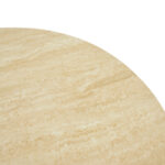 Τραπέζι Franzel sintered stone σε όψη τραβερτίνας-mdf καρυδί Φ120x75εκ - Image 4