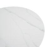 Τραπέζι Franzel sintered stone σε όψη μαρμάρου-mdf σε φυσική απόχρωση Φ120x75εκ - Image 4