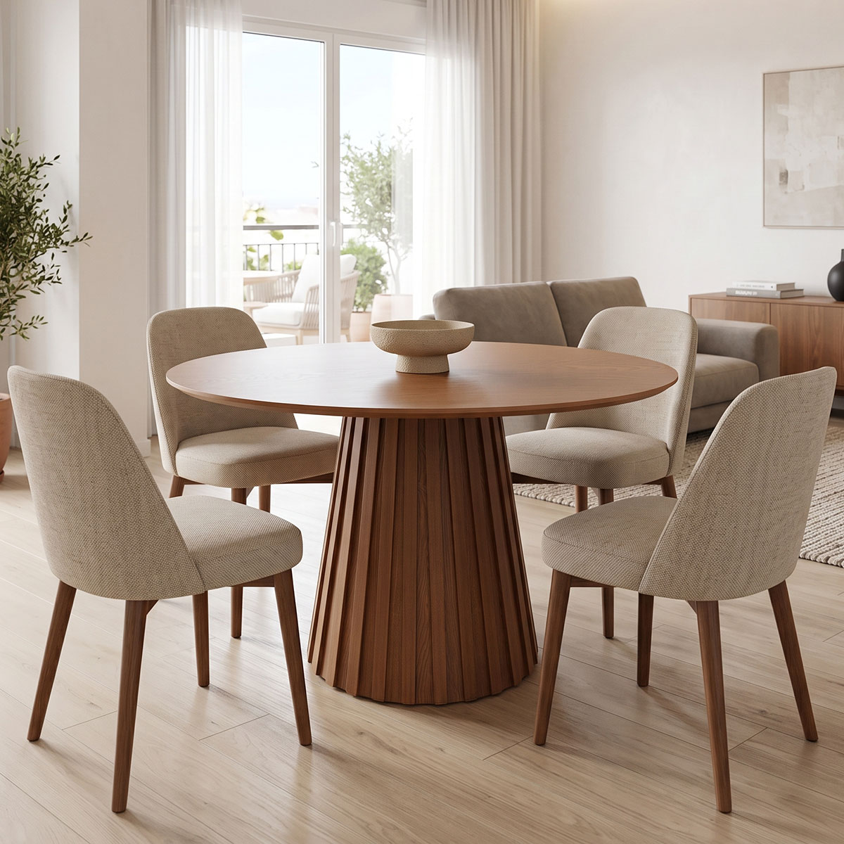product_pako_029-000447 Τραπέζι Franzel mdf καρυδί Φ120x75εκ - Image 1
