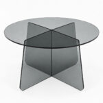 Τραπέζι σαλονιού Cleary tempered 8mm γυαλί ανθρακί Φ70x45εκ - Image 2