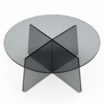 Τραπέζι σαλονιού Cleary tempered 8mm γυαλί ανθρακί Φ70x45εκ - Image 3