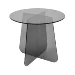 Τραπέζι βοηθητικό Cleary tempered 8mm γυαλί ανθρακί Φ50x45εκ - Image 2