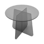 Τραπέζι βοηθητικό Cleary tempered 8mm γυαλί ανθρακί Φ50x45εκ - Image 3