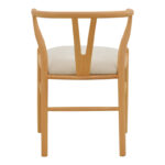 Καρέκλα Wishbone rubberwood-ύφασμα σε φυσική-μπεζ απόχρωση 51x58x73εκ - Image 6