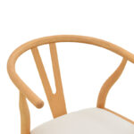 Καρέκλα Wishbone rubberwood-ύφασμα σε φυσική-μπεζ απόχρωση 51x58x73εκ - Image 7