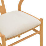 Καρέκλα Wishbone rubberwood-ύφασμα σε φυσική-μπεζ απόχρωση 51x58x73εκ - Image 8