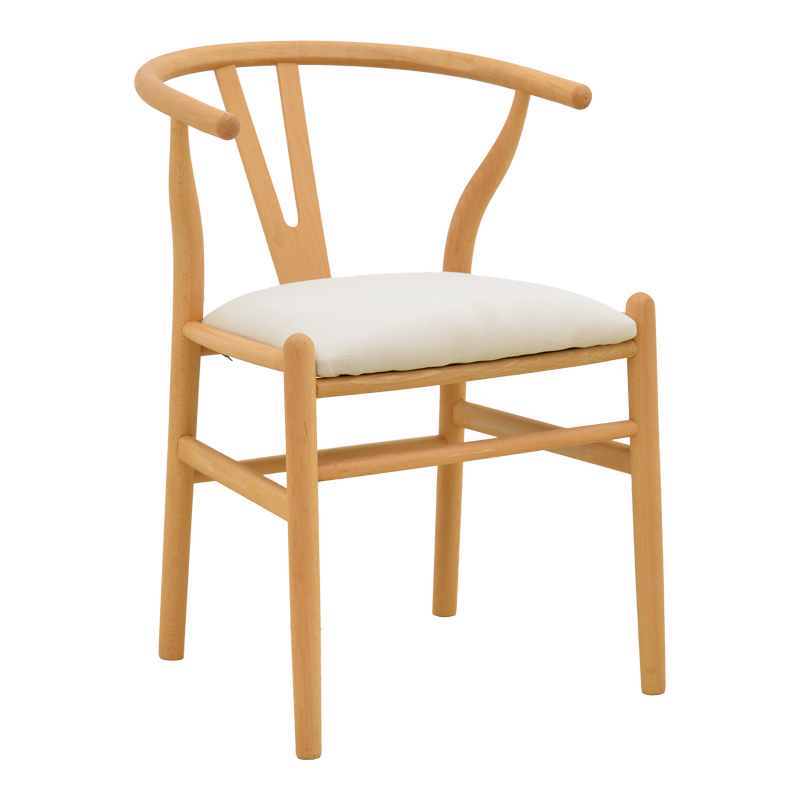 product_pako_029-000463 Καρέκλα Wishbone rubberwood-ύφασμα σε φυσική-μπεζ απόχρωση 51x58x73εκ - Image 1