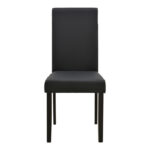 Καρέκλα Zeben μαύρο PU με πόδι μαύρο rubberwood 43,5x55,5x93,5εκ (Σετ 2 τεμαχίων) - Image 4