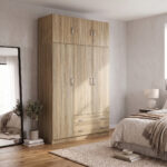 Ντουλάπα τρίφυλλη με πατάρι Alvia sonoma 150x51x240εκ