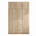 Ντουλάπα τρίφυλλη με πατάρι Alvia sonoma 150x51x240εκ - Image 4