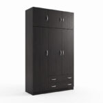 Ντουλάπα τρίφυλλη με πατάρι Alvia wenge 150x51x240εκ - Image 3