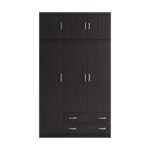 Ντουλάπα τρίφυλλη με πατάρι Alvia wenge 150x51x240εκ - Image 4