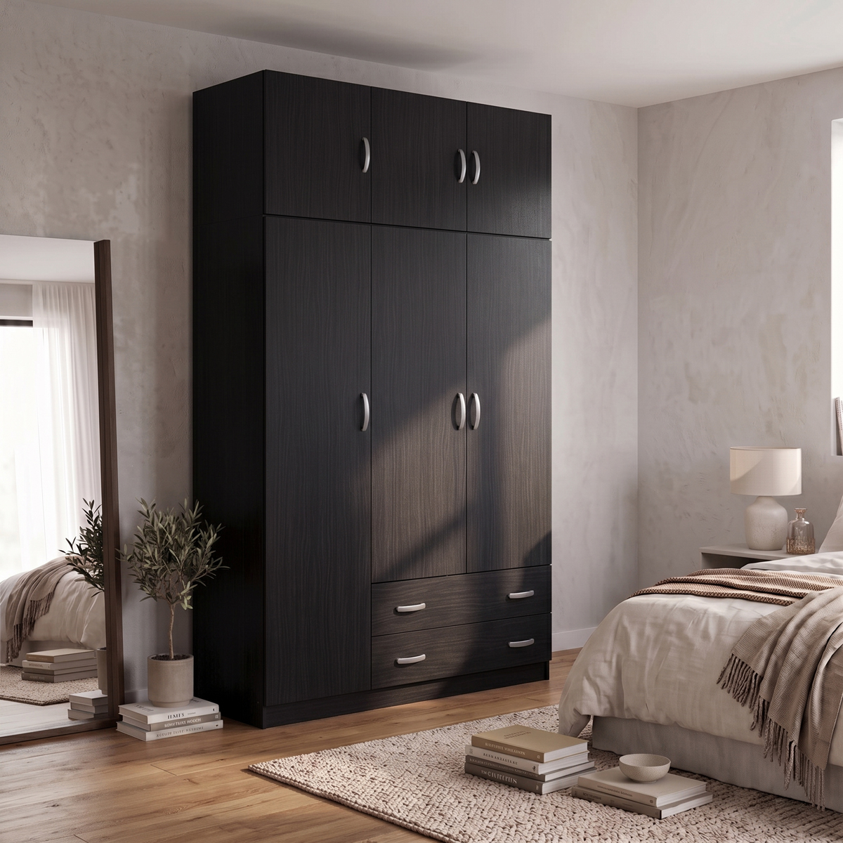 product_pako_200-002082 Ντουλάπα τρίφυλλη με πατάρι Alvia wenge 150x51x240εκ - Image 1