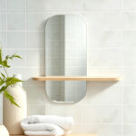 Καθρέπτης Lunaria MDF σε φυσική απόχρωση 60x11.5x60εκ - Image 2