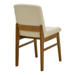 Καρέκλα Dalby εκρού ύφασμα καρυδί rubberwood 50x45x85,5εκ (Σετ 2 τεμαχίων) - Image 2