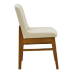 Καρέκλα Dalby εκρού ύφασμα καρυδί rubberwood 50x45x85,5εκ (Σετ 2 τεμαχίων) - Image 3