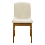 Καρέκλα Dalby εκρού ύφασμα καρυδί rubberwood 50x45x85,5εκ (Σετ 2 τεμαχίων) - Image 4