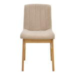 Καρέκλα Dalby μπεζ ύφασμα sonoma rubberwood 50x45x85,5εκ (Σετ 2 τεμαχίων) - Image 4