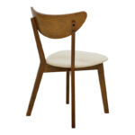 Καρέκλα Canon καρυδί rubberwood εκρού ύφασμα 43x52x83,5εκ (Σετ 2 τεμαχίων) - Image 2