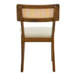 Καρέκλα Raffles καρυδί rubberwood με pe rattan και εκρού ύφασμα 47x48x83.5εκ (Σετ 2 τεμαχίων) - Image 5