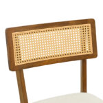 Καρέκλα Raffles καρυδί rubberwood με pe rattan και εκρού ύφασμα 47x48x83.5εκ (Σετ 2 τεμαχίων) - Image 6