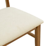 Καρέκλα Raffles καρυδί rubberwood με pe rattan και εκρού ύφασμα 47x48x83.5εκ (Σετ 2 τεμαχίων) - Image 7