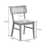 Καρέκλα Raffles καρυδί rubberwood με pe rattan και εκρού ύφασμα 47x48x83.5εκ (Σετ 2 τεμαχίων) - Image 8