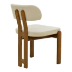 Καρέκλα Genoa καρυδί rubberwood και εκρού ύφασμα 50x43x82εκ (Σετ 2 τεμαχίων) - Image 2