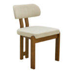 Καρέκλα Genoa καρυδί rubberwood και εκρού ύφασμα 50x43x82εκ (Σετ 2 τεμαχίων)