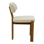 Καρέκλα Genoa καρυδί rubberwood και εκρού ύφασμα 50x43x82εκ (Σετ 2 τεμαχίων) - Image 3
