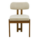 Καρέκλα Genoa καρυδί rubberwood και εκρού ύφασμα 50x43x82εκ (Σετ 2 τεμαχίων) - Image 4