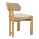 Καρέκλα Genoa sonoma rubberwood και μπεζ ύφασμα 50x43x82εκ (Σετ 2 τεμαχίων) - Image 2