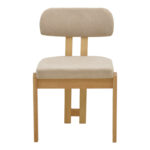 Καρέκλα Genoa sonoma rubberwood και μπεζ ύφασμα 50x43x82εκ (Σετ 2 τεμαχίων) - Image 4