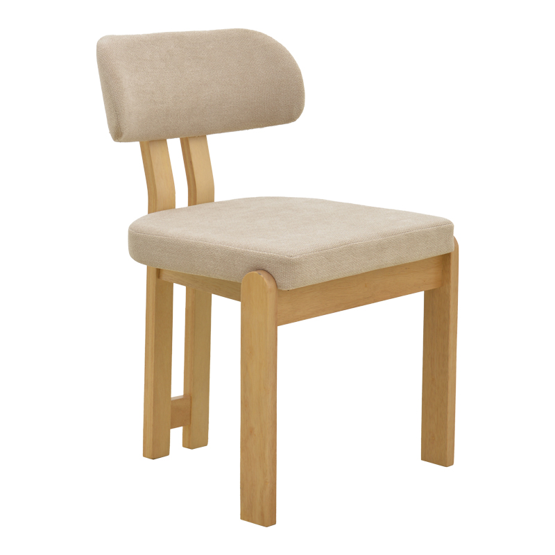 product_pako_381-000025 Καρέκλα Genoa sonoma rubberwood και μπεζ ύφασμα 50x43x82εκ (Σετ 2 τεμαχίων) - Image 1