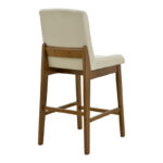 Σκαμπό μπαρ Dalby καρυδί rubberwood και εκρού ύφασμα 50x45x102,5εκ (Σετ 2 τεμαχίων) - Image 2