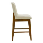 Σκαμπό μπαρ Dalby καρυδί rubberwood και εκρού ύφασμα 50x45x102,5εκ (Σετ 2 τεμαχίων) - Image 3