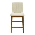 Σκαμπό μπαρ Dalby καρυδί rubberwood και εκρού ύφασμα 50x45x102,5εκ (Σετ 2 τεμαχίων) - Image 4