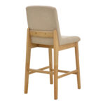 Σκαμπό μπαρ Dalby sonoma rubberwood και μπεζ ύφασμα 50x45x102,5εκ (Σετ 2 τεμαχίων) - Image 2